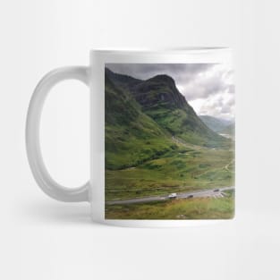 The A82 road through Glencoe, Highlands of Scotland Mug